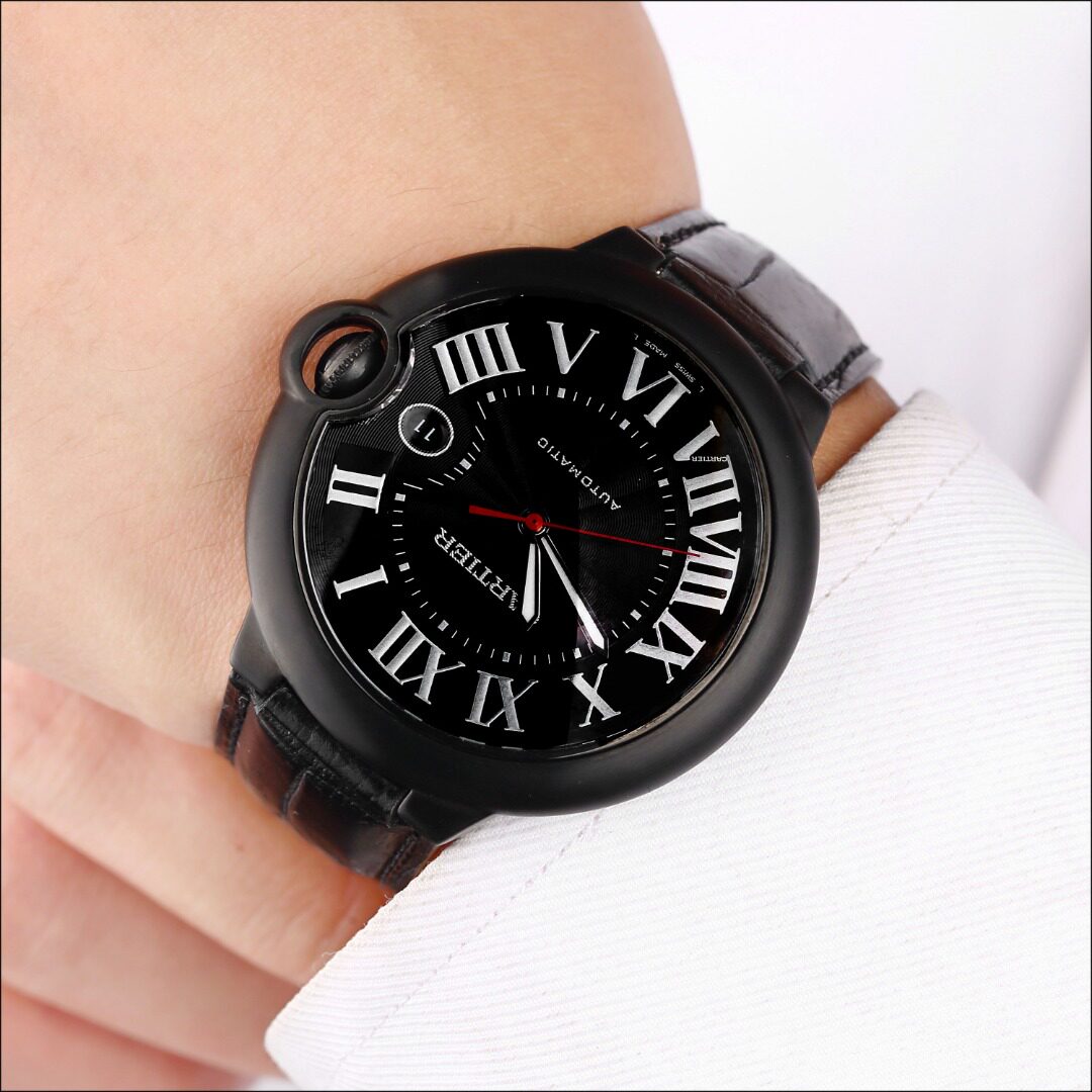 现货清仓[9.5新]卡地亚蓝气球系列黑武士自动机械男表wsbb0015