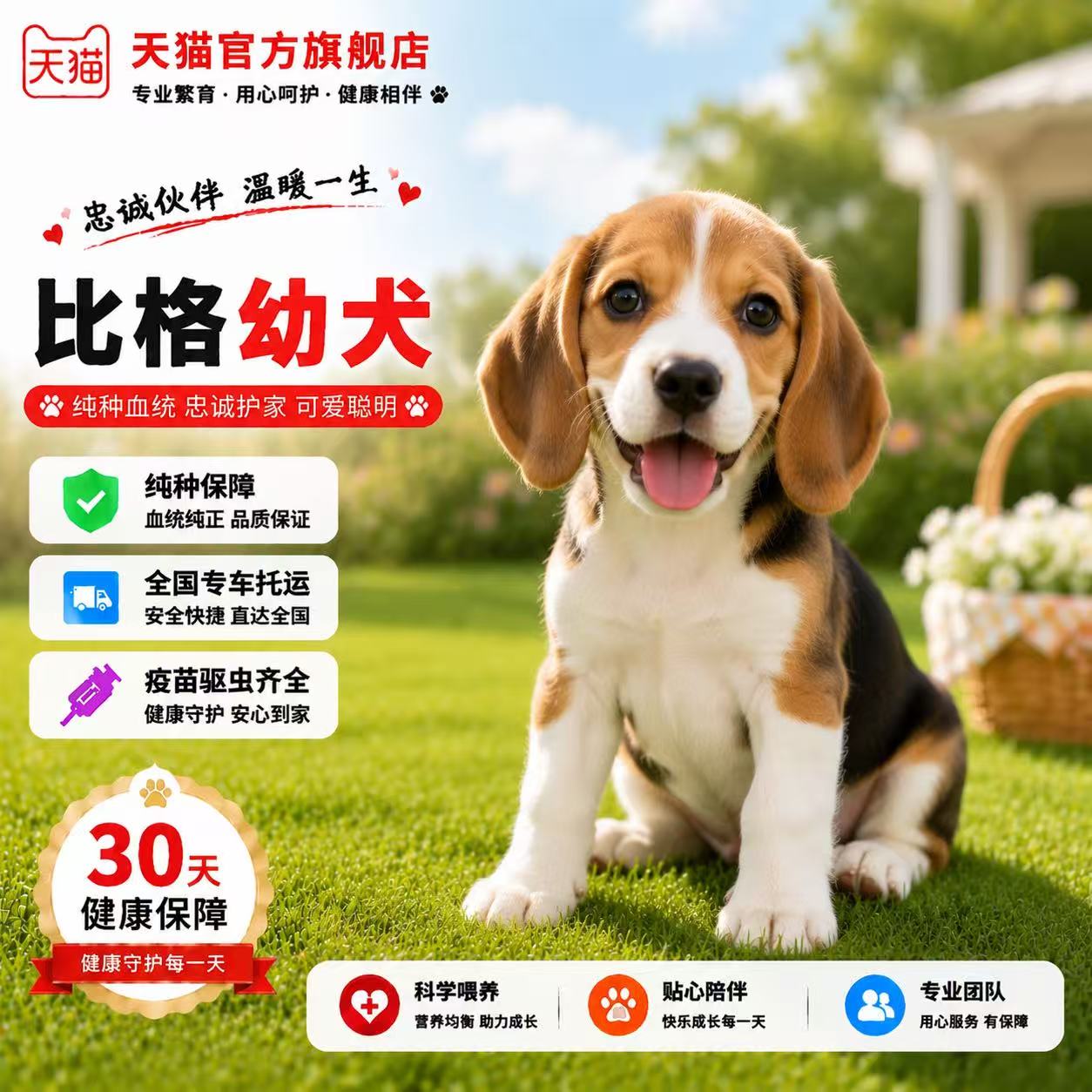 宠物大耳朵可爱狗米格鲁精品猎狗