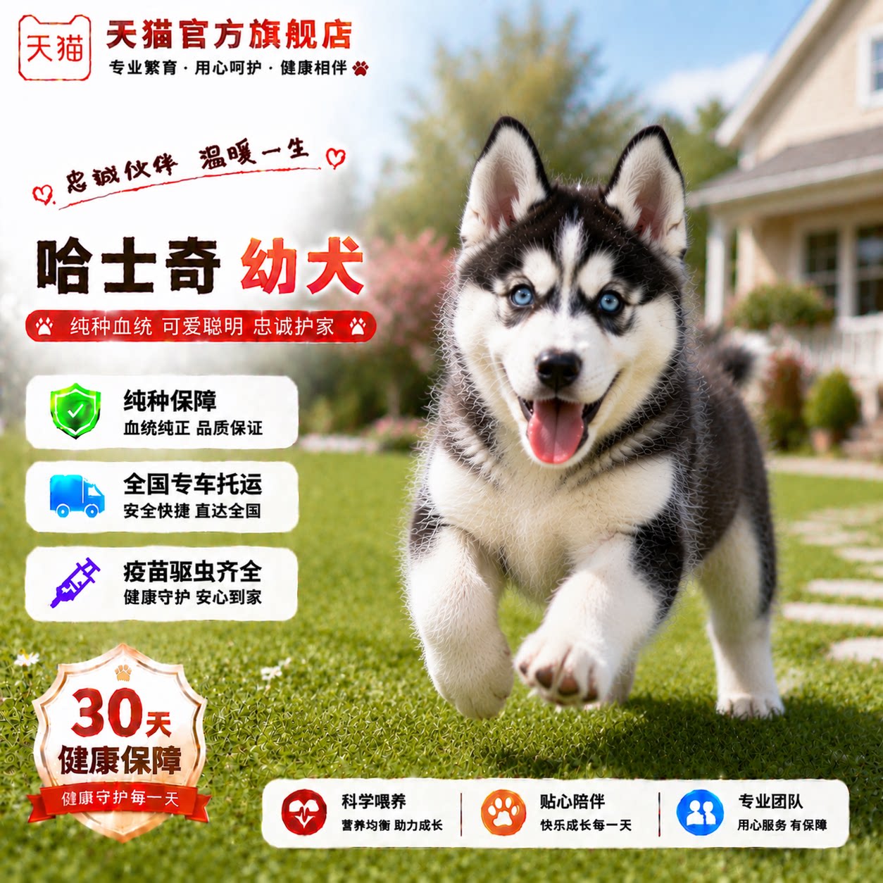 中型犬宠物便宜幼崽家养活泼狗