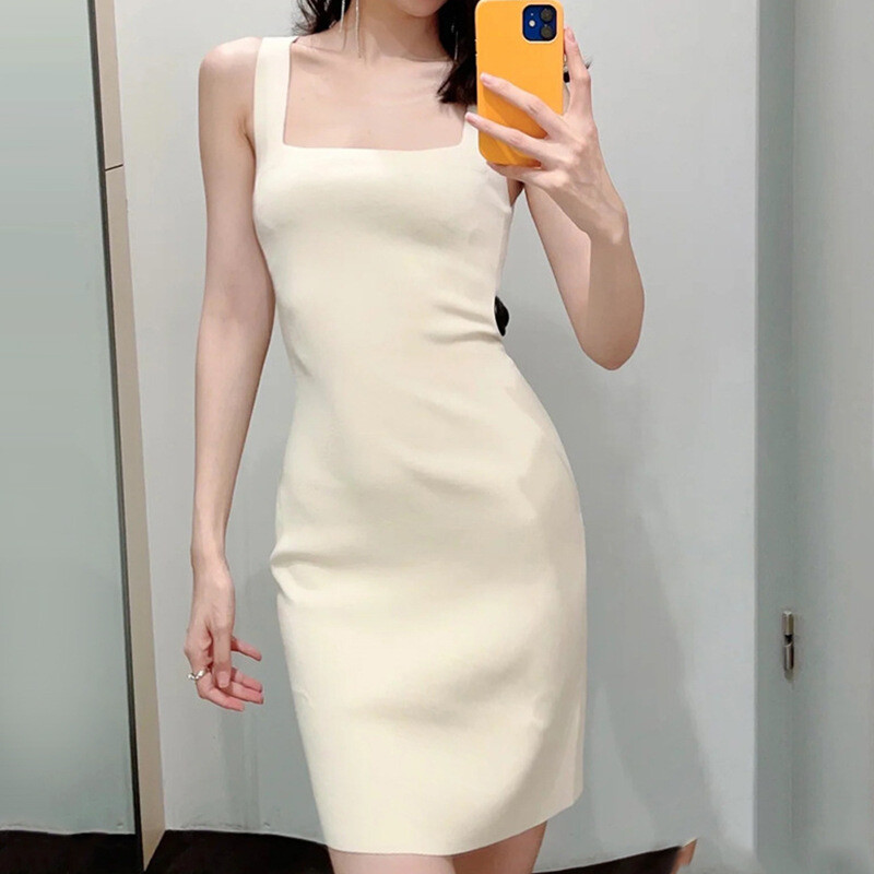 包邮 平替显瘦高级cos风女装法式气质吊带连衣裙夏季修身背心裙子