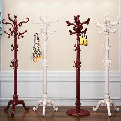 韩式时尚落地式收纳美观衣塔实木衣帽架卧室衣服架简易结实挂衣钩