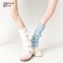 purpleguys针织袜套女春秋y2k中筒辣妹竖纹显瘦纯色jk堆堆小腿套