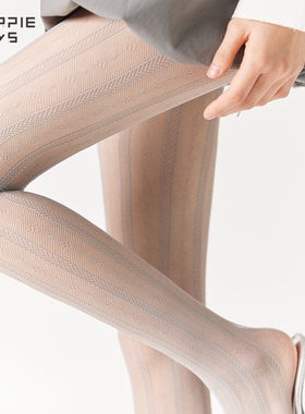 purpleguys灰色丝袜女春秋款超薄提花防勾丝打底袜辣妹蕾丝连裤袜