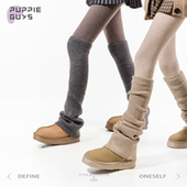 purpleguys灰色堆堆袜套女秋冬保暖雪地靴阔腿加厚卡其针织腿套