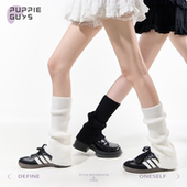 purpleguys白色针织堆堆袜套秋芭蕾少女风阔腿黑色高级感小腿套