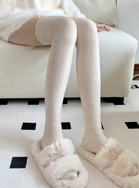 羊毛长筒过膝袜女秋冬保暖过日系jk高筒长袜压力显瘦白色大腿袜子
