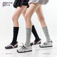 purpleguys灰色花边踩脚腿套y2k少女运动芭蕾风黑色堆堆小腿袜套