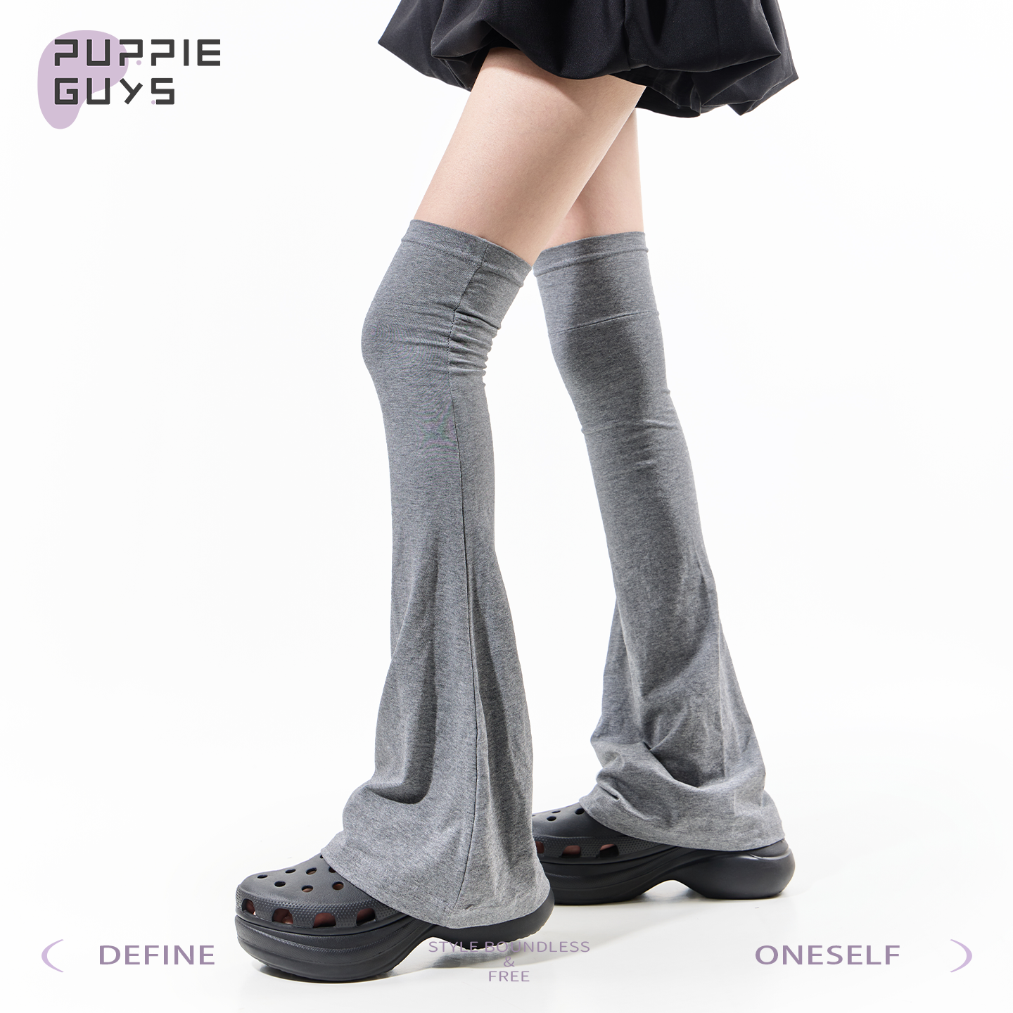 purpleguys灰色过膝袜套喇叭长筒堆堆袜y2k辣妹显瘦微压防滑腿套,女士内衣/男士内衣/家居服,长筒袜,淘宝优惠券,粉丝福利购,淘宝优惠卷