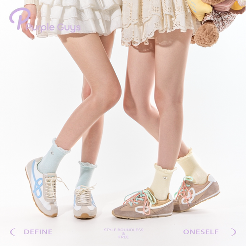 泡泡口春夏薄款甜美少女中筒袜