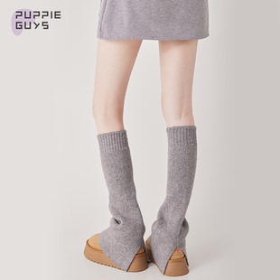 purpleguys袜套女秋冬款 开叉微喇叭显瘦jk辣妹保暖长筒堆堆小腿套