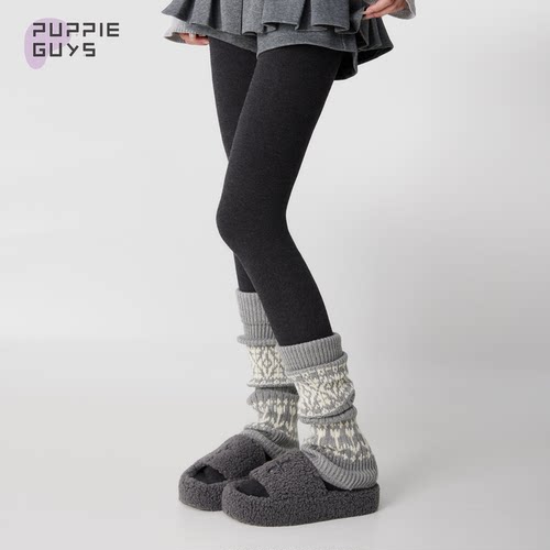 费尔岛羊毛保暖堆堆小腿袜套