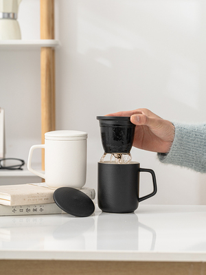 马克杯办公室水杯泡茶杯茶水分离