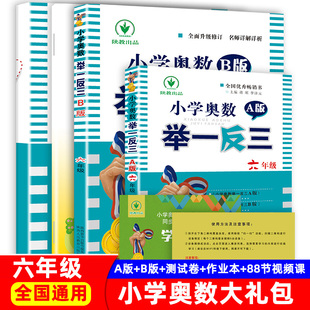 下册 b版 作业本数学同步练习册教程练习题创新教材从课本到人教版 测试卷 六年级奥数思维训练题小学奥数举一反三88节视频课程 a版