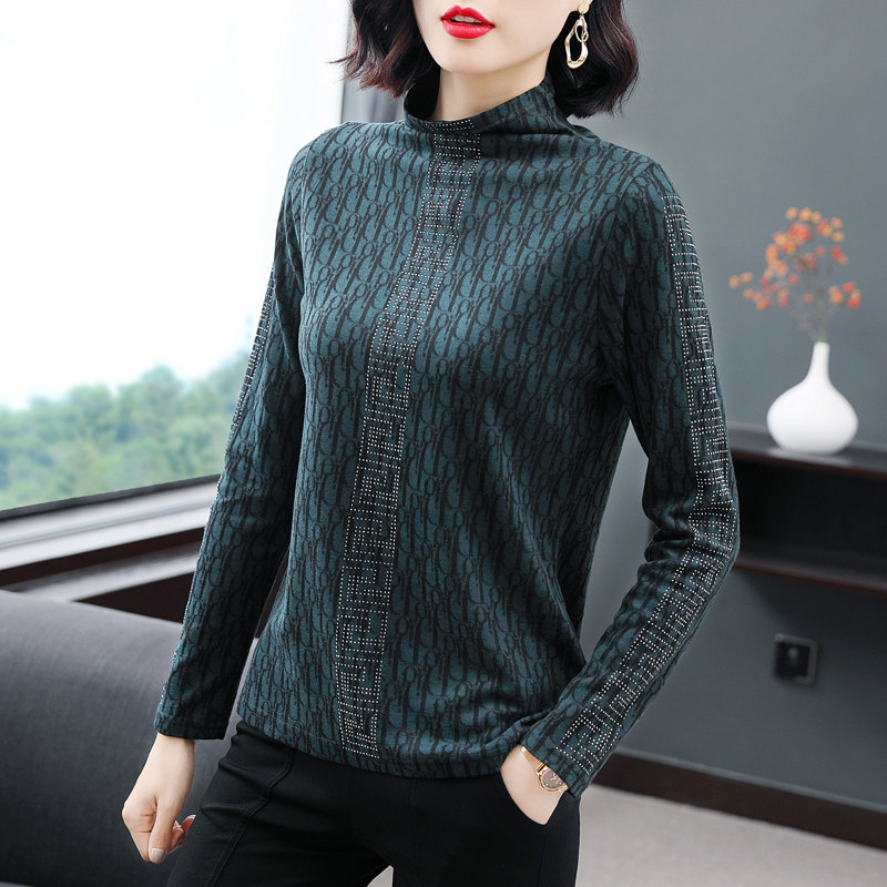 半高领打底衫女秋冬2020新款中年洋气羊绒内搭上衣妈妈装长袖t恤