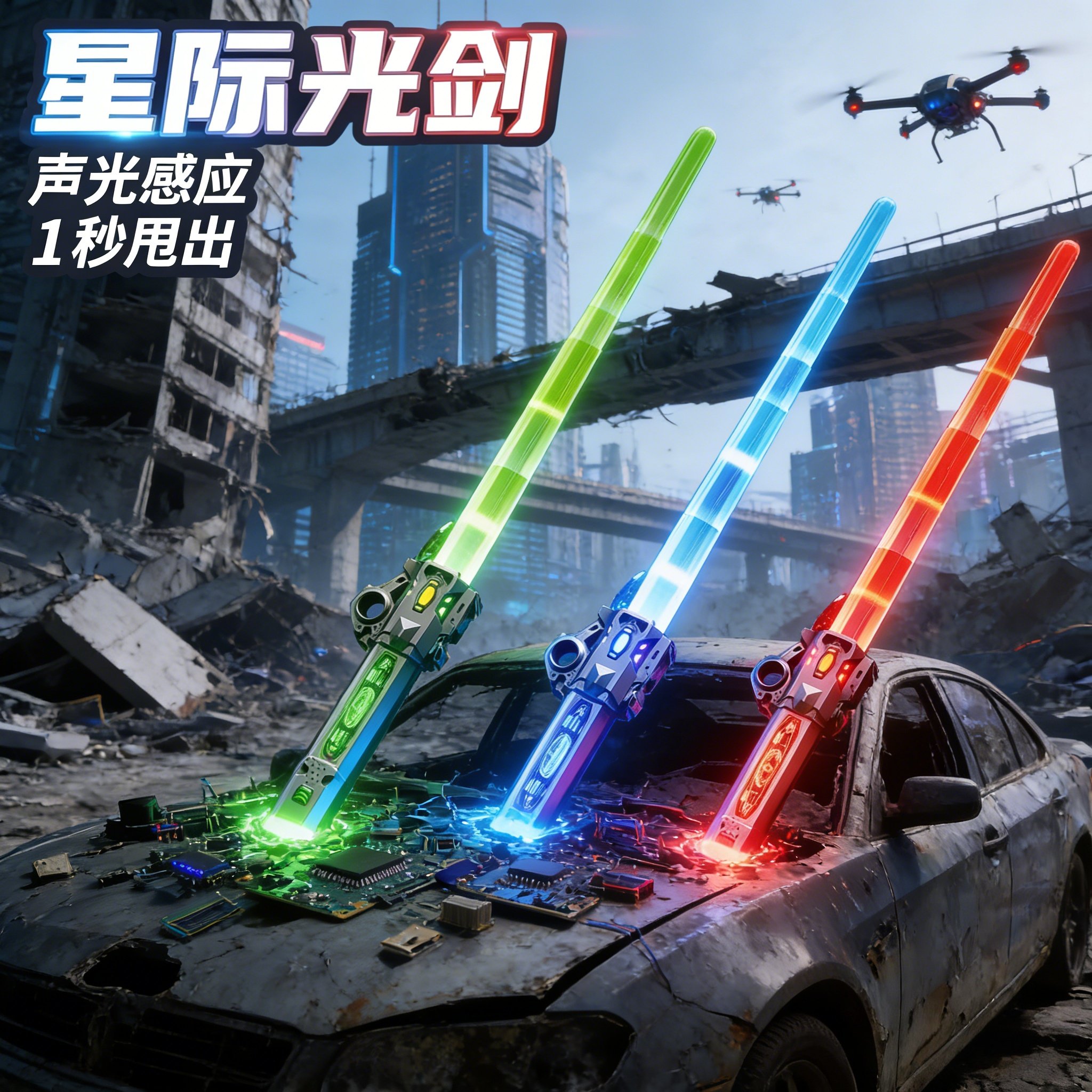 声光感应光剑玩具儿童男孩7色变换连接器充电户外科幻武器,玩具/童车/益智/积木/模型,儿童机器人/变形玩具,淘宝优惠券,粉丝福利购,淘宝优惠卷