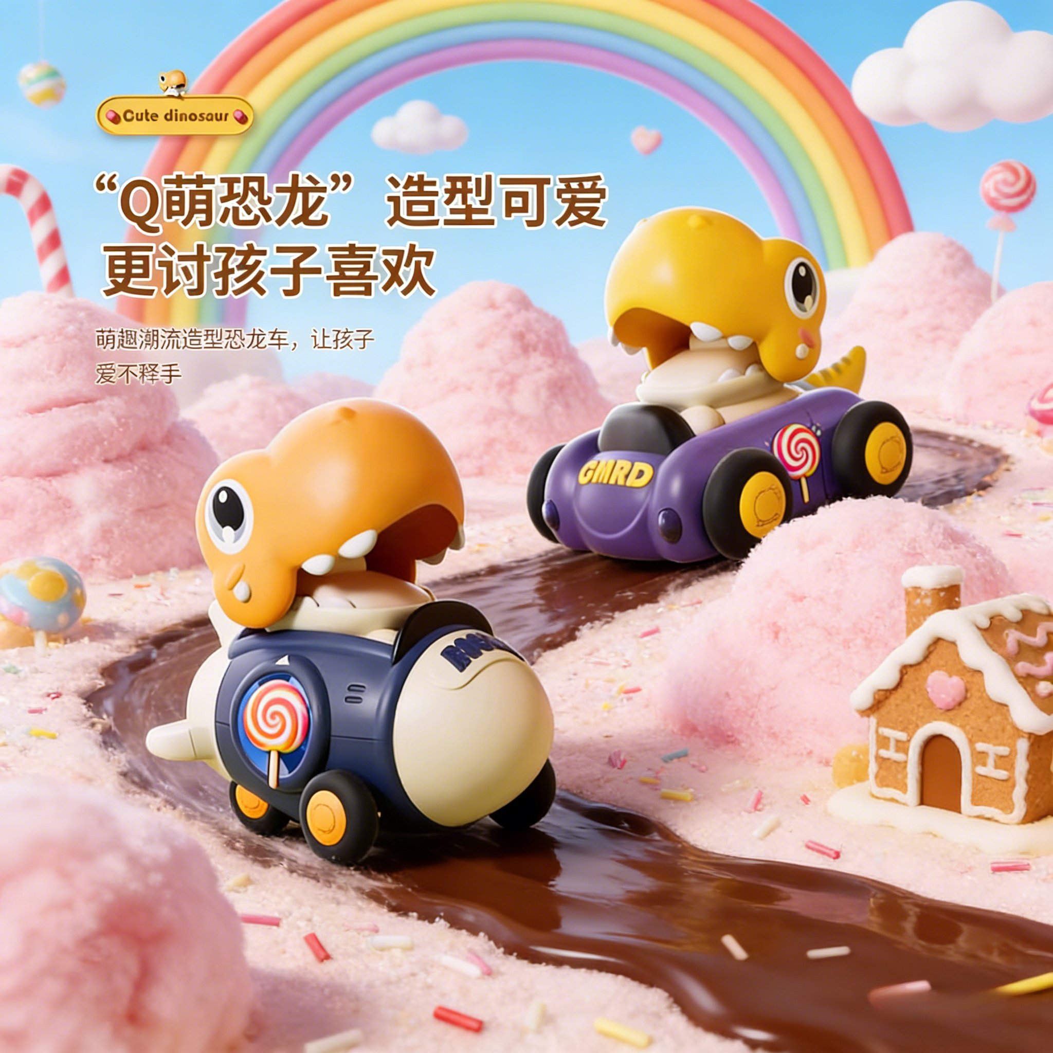 萌恐龙造型按压回弹解压玩具儿童卡通可爱静音小汽车礼物,玩具/童车/益智/积木/模型,其它,淘宝优惠券,粉丝福利购,淘宝优惠卷