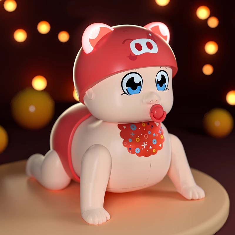 宝宝学爬行玩具婴儿引导6个月