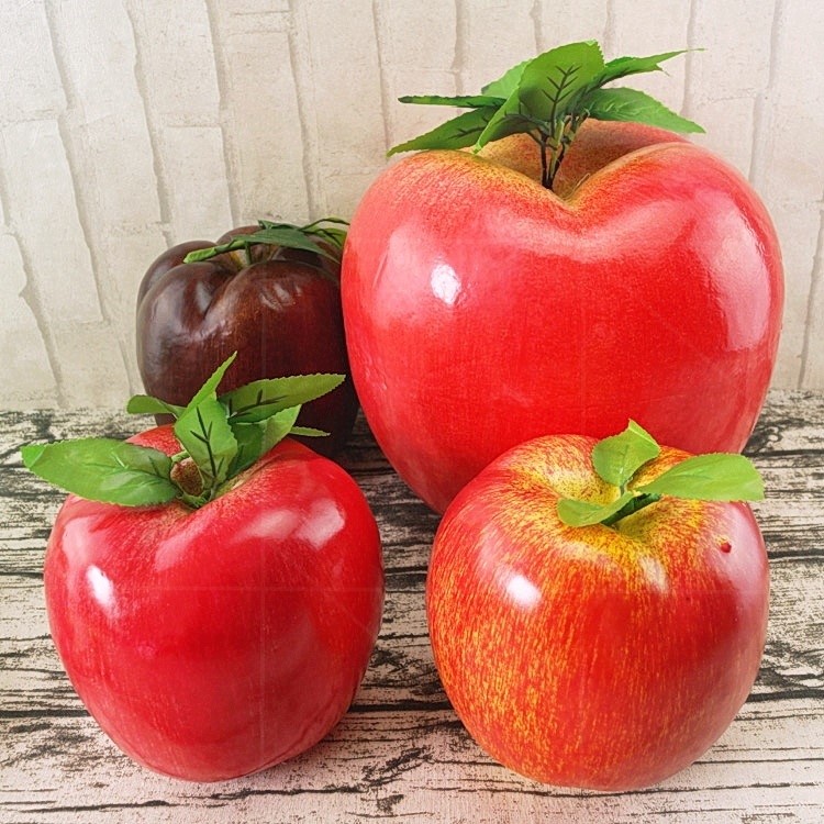 艺赞摆件假苹果圣诞节水果苹果橱柜假摆设模型苹果装饰品仿真塑料