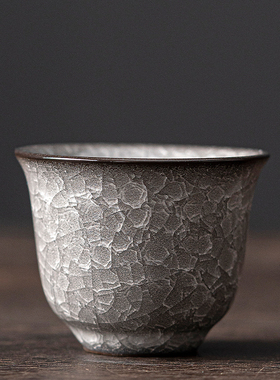 龙泉青瓷主人杯单杯哥窑黑冰裂纹茶杯茶盏男士功夫茶具个人品茗杯