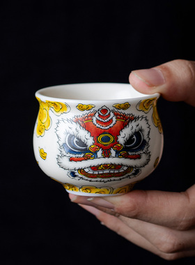 国风醒狮汝窑茶杯汝窑主人杯2024新款个人专用男士高端品茗杯茶盏