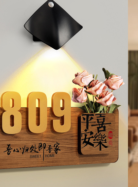 2025年新款门牌号定制高级感轻奢创意新家快递回家仪式感家庭大门口装饰门牌号中古风住宅入户数字号码牌门号