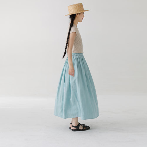 复述天丝锦星蓝肌理感半身裙