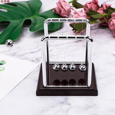 Newtons Cradle Desk Table Decor Metal Pendulum Ball Newton