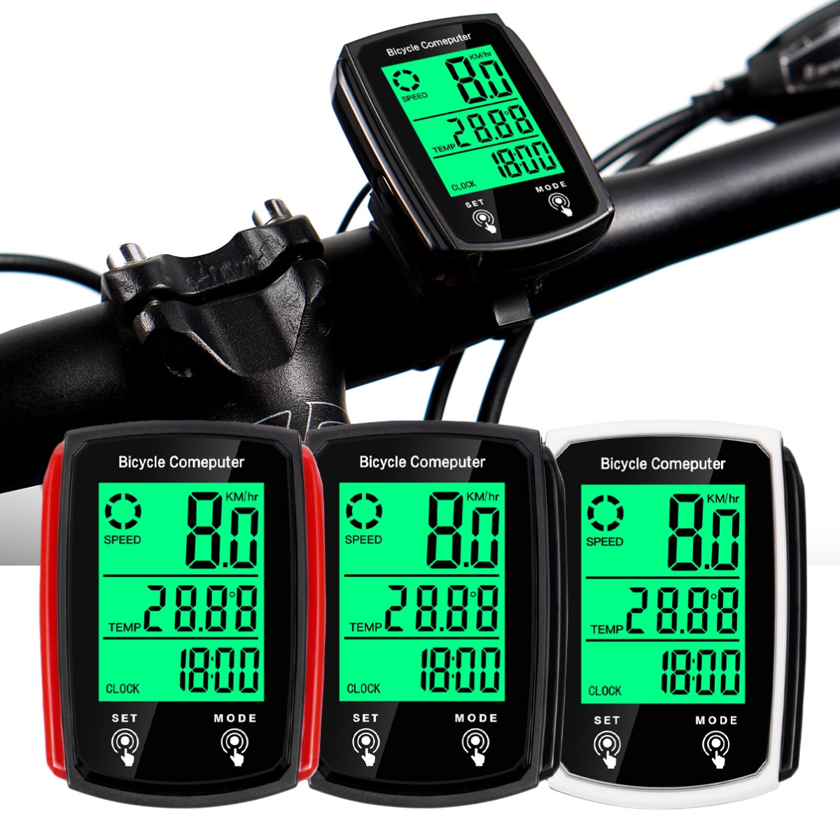 Bicycle luminous code table wired English version odometer