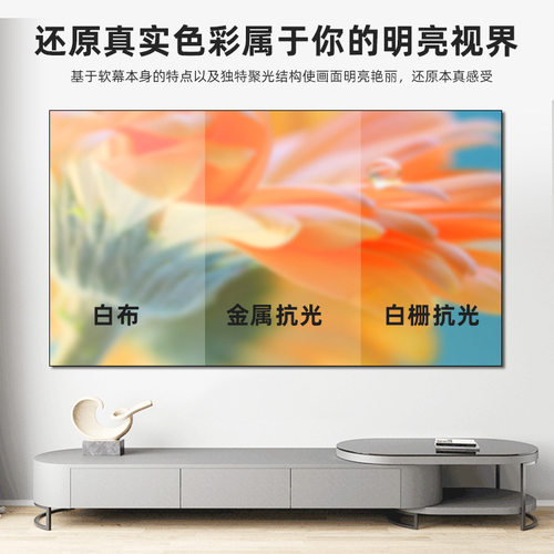 Anti light projection screen office projector soft screen
