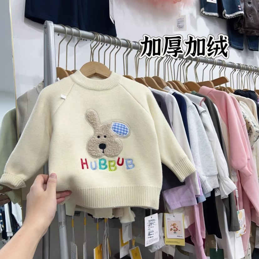 儿童加绒毛衣冬季加厚保暖针织衫