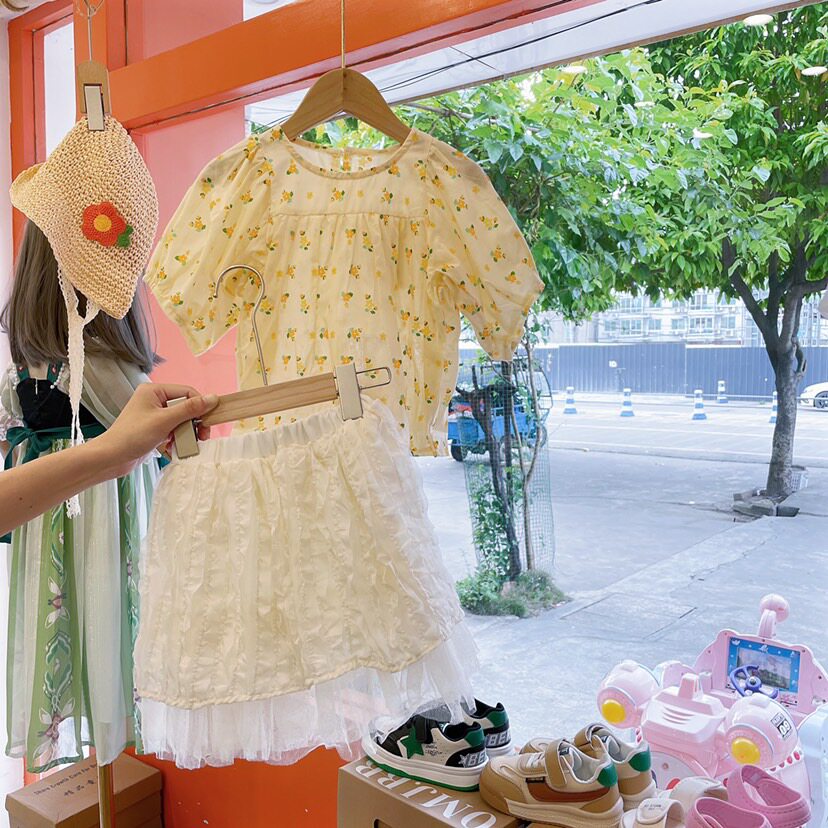 女童套装裙夏季女宝短袖T恤薄款