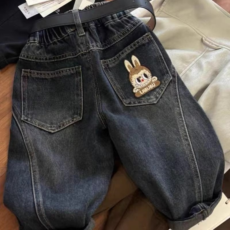男童拉布布牛仔裤春秋款休闲裤子