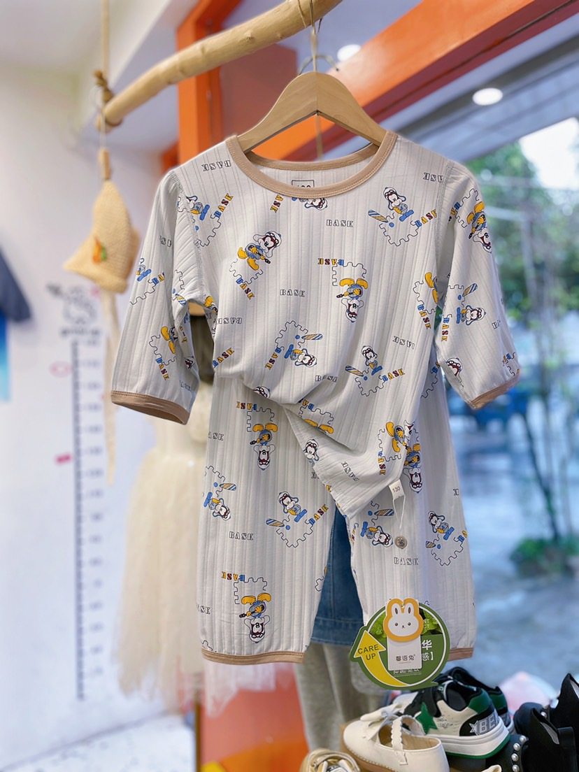 夏季家居服套装男童女童空调服