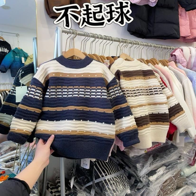毛衣不起球男童毛衣冬季圆领加厚