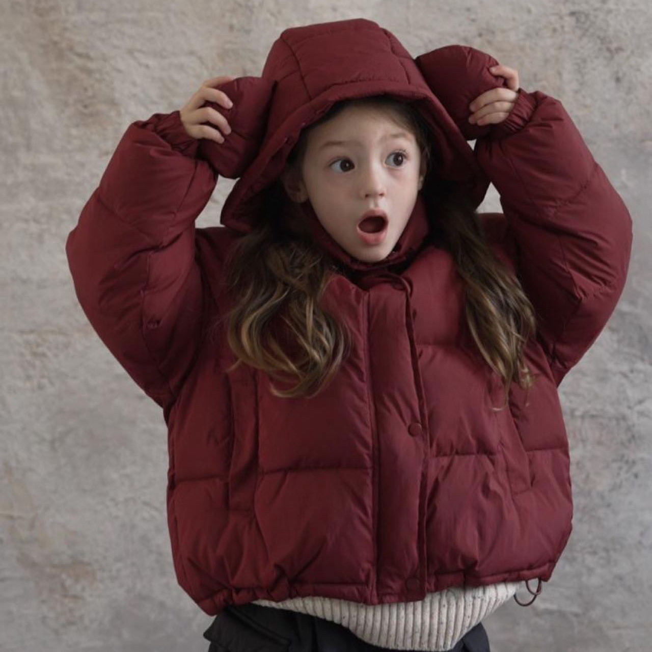 女童羽绒服冬季送玩偶白鸭绒外套