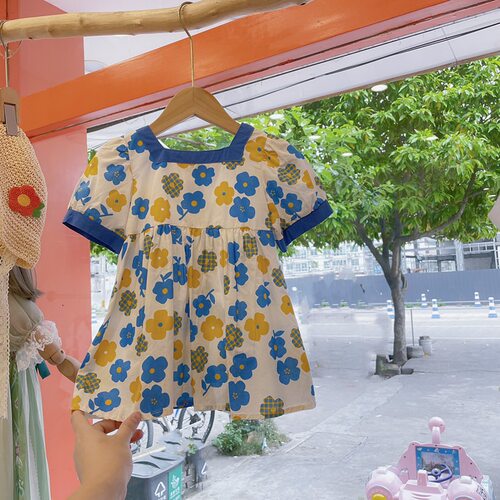 女童连衣裙夏装小童森系小花裙子
