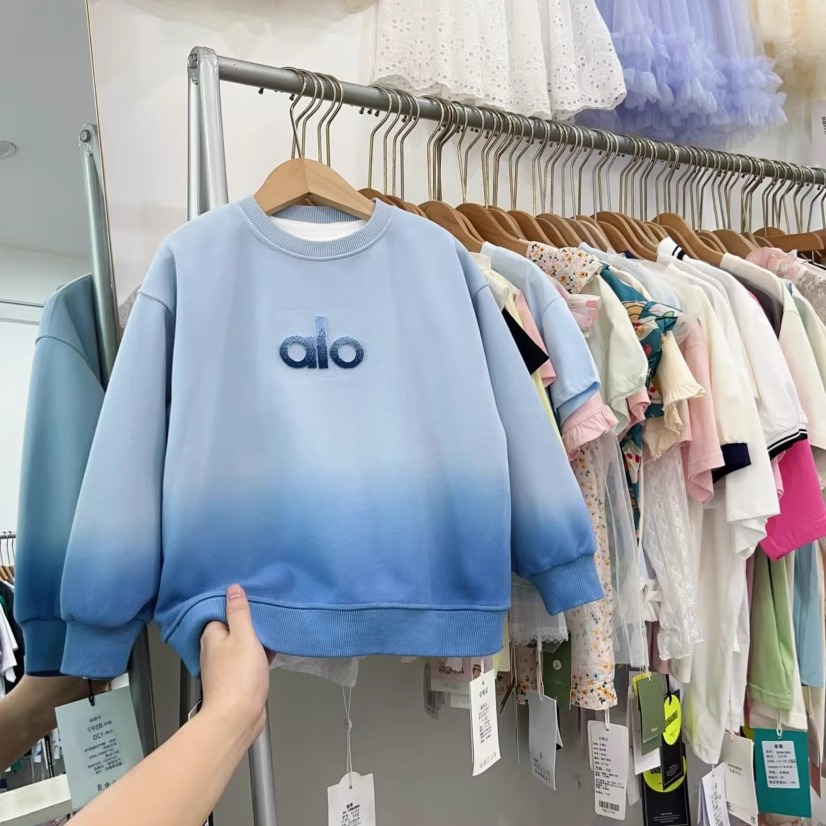 男童渐变色加绒卫衣冬季长袖上衣