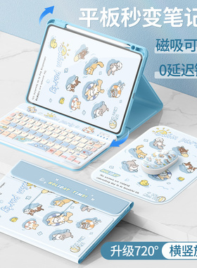 适用ipad苹果保护套键盘2025新款第11/10代壳苹果a16硅胶air7/6/3带笔槽ipadpro11蓝牙触控9九游泳派对2022