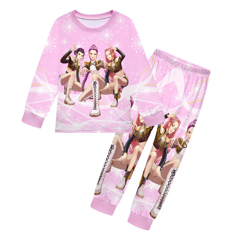 新款kpop猎魔女团家居服佐依米拉鲁米印花中大童空调服睡衣套装