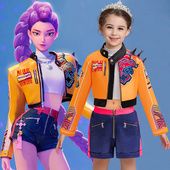 三件套舞台演出服套装 万圣节童装 猎魔女团鲁米cos服明星动漫长袖