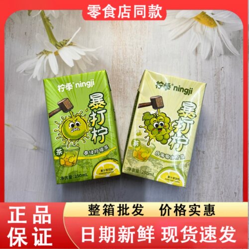 零食好忙柠季暴打柠檬茶泰绿柠檬茶白葡萄冰柠茶果汁茶饮料盒装