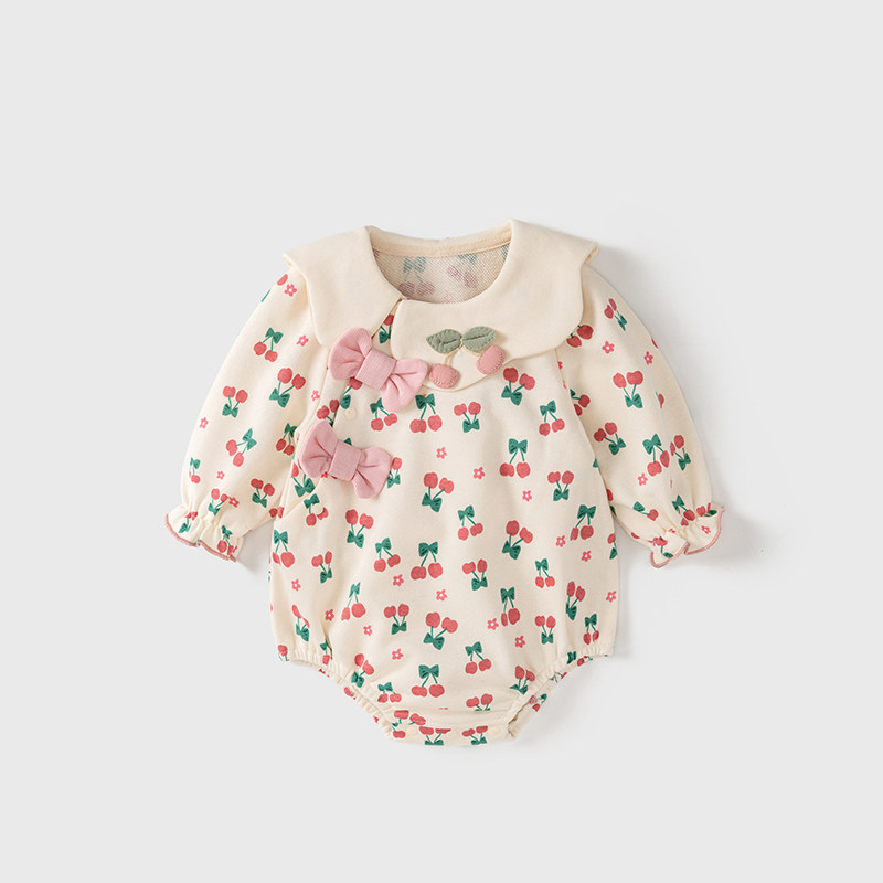 宝宝连体衣新生婴儿衣服秋装包屁衣满月爬服三角长袖春秋连身外出
