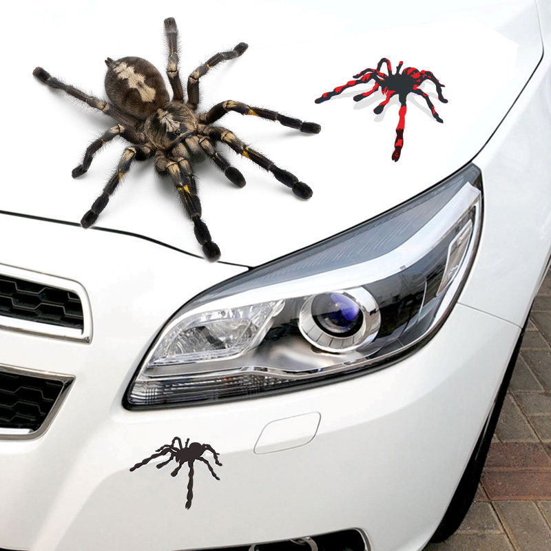 汽车贴纸3d立体蜘蛛贴画仿真防水创意遮挡车身划痕个性装饰车贴