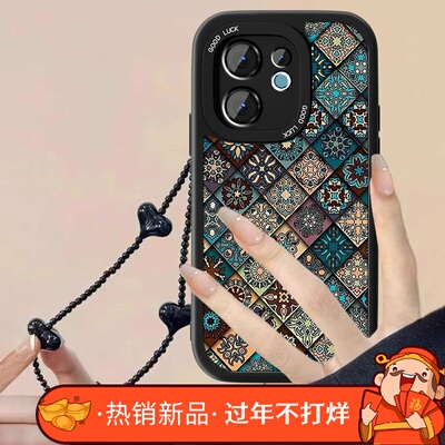 五彩图腾适用vivoS30手机壳新款S30ProMini小羊皮复古保护套Mini全包防摔viv0s50系列男女vos新品vovi软外壳