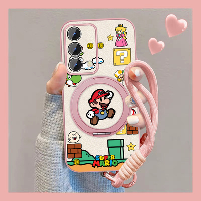 适用oppoa93手机壳女卡通马里奥a95新款挂绳A96磁吸外壳A72小羊皮A93S保护套a91全包防摔硅胶xa32动漫