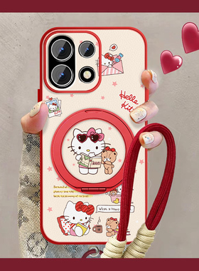适用凯蒂猫咪一加15手机壳女可爱1+13t新款挂绳1+12支架11小羊皮10pro保护套9r全包9pro防摔oneplus卡通