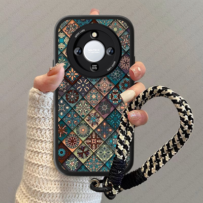 菱格图腾适用华为荣耀x70手机壳新款HonorX70i小羊皮全包x60pro复古防摔pr0男女x60GT外壳网红创意保护软套