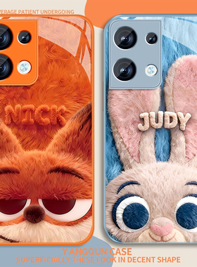 适用狐狸尼克opporeno8手机壳女卡通Reno8pro新款高颜值8pro+可爱0pp0钢化玻璃opop全包pr0防摔挂绳保护套