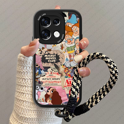 美式拼画适用OPPOReno16手机壳新款reno16pro小羊皮0pp0复古保护套全包防摔Rone男女OPReno挂绳软壳外壳