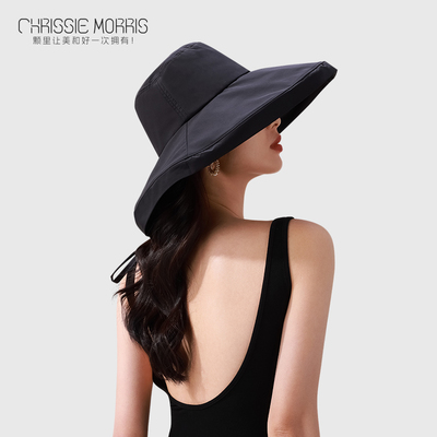 【达人推荐】CMS颗里 大帽檐防晒渔夫帽女户外遮阳防紫外线显脸小